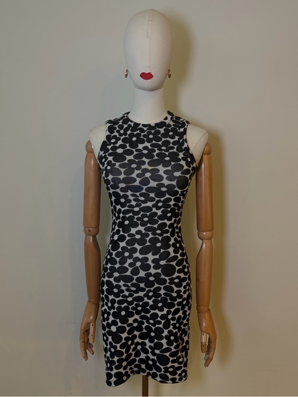 H&M Divided Floral Tank Dress Black & White - Size XS NWT